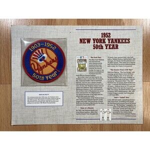 New York Yankees 50th Year of the 1952 Year • MLB Cooperstown Collection • NIP